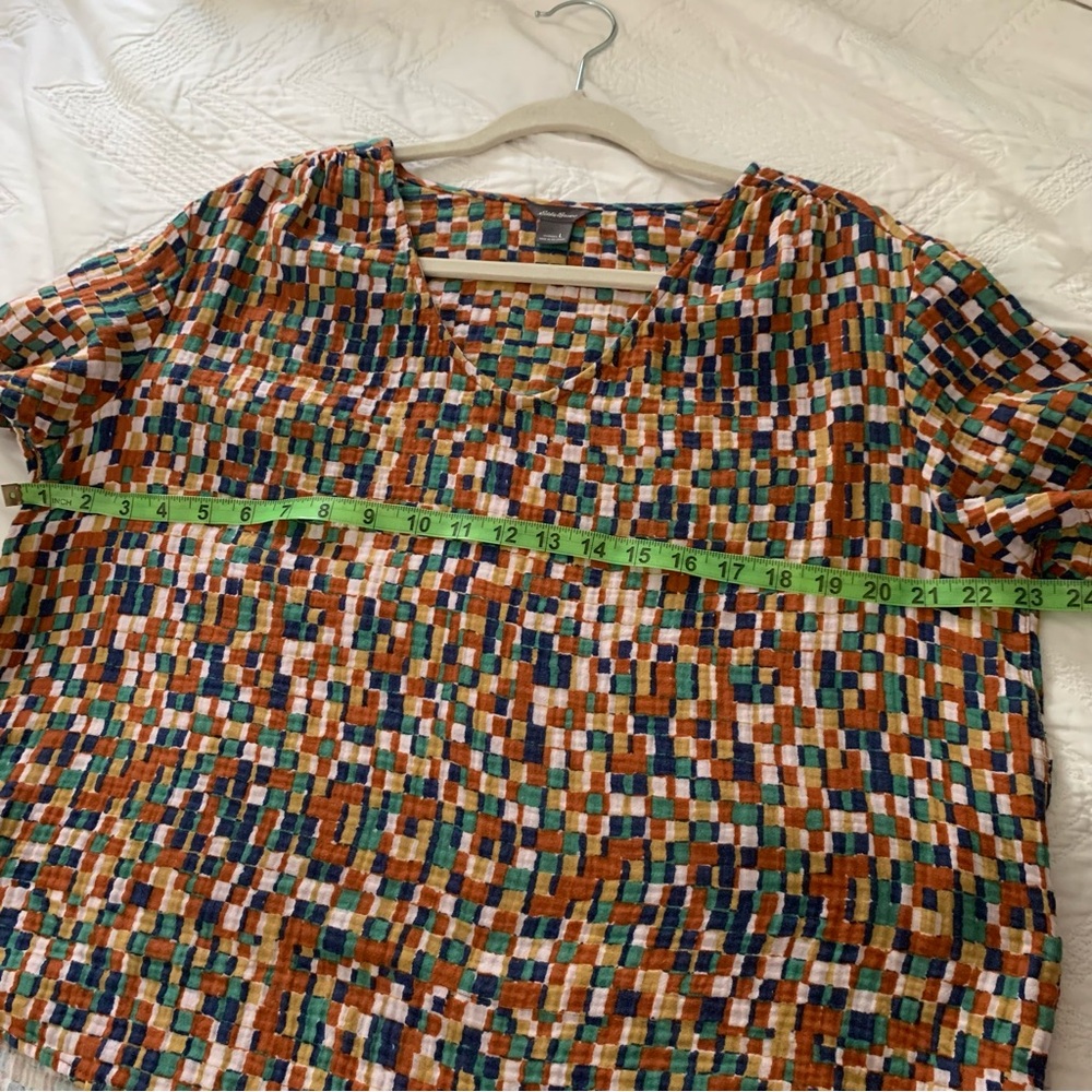 Eddie Bauer printed gauzy cotton top sz L - Picture 3 of 6